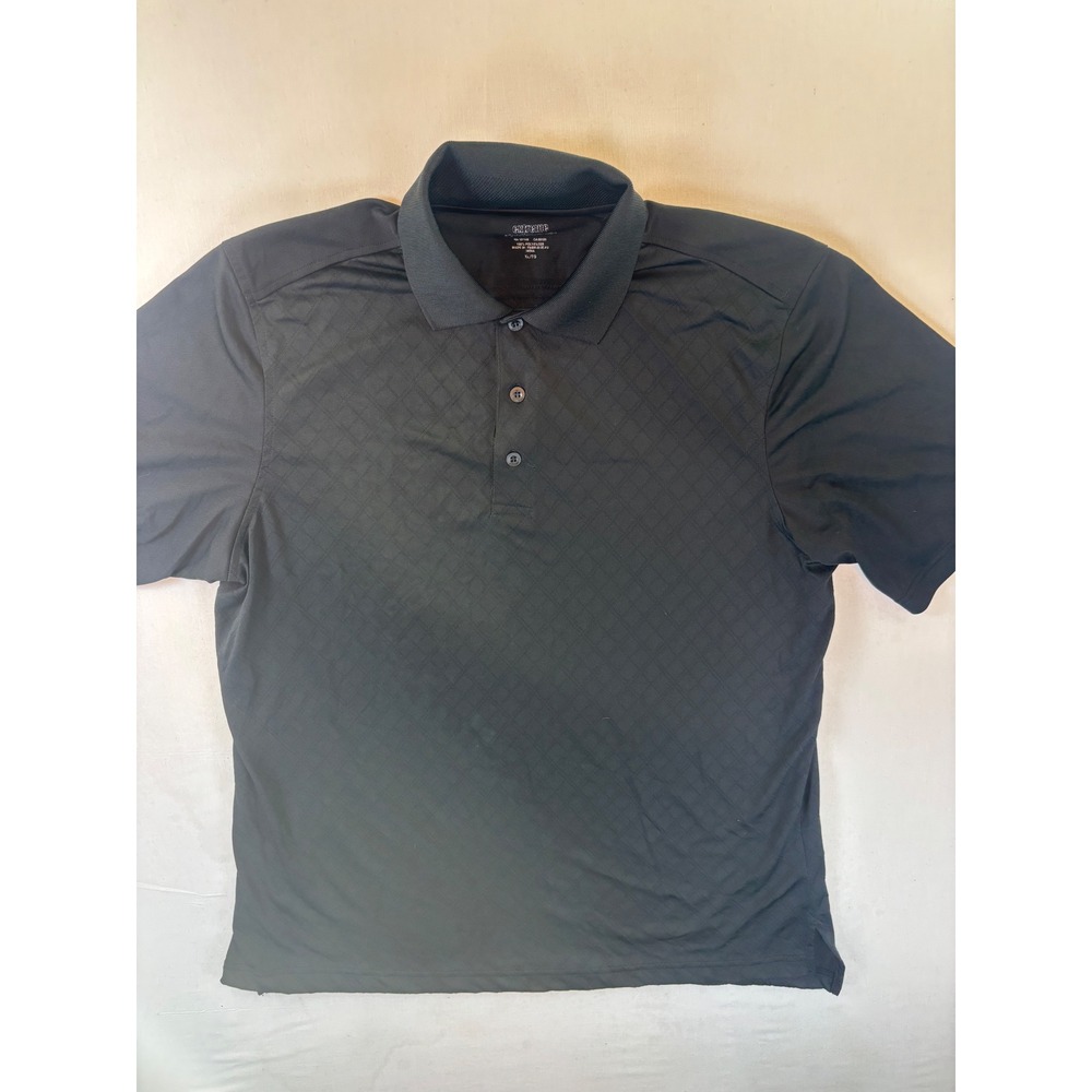 Extreme Performance Mens Black Diamond Pattern Polo Shirt XL Style 85116
